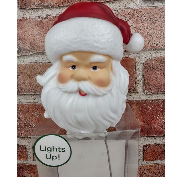 Santa Claus Lights Up Mini Christmas Tree Topper Light LED Glowing Decor Holiday - Picture 3 of 16